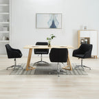 vidaXL Swivel Dining Chairs 4 pcs Black Fabric