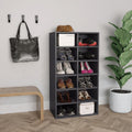 vidaXL Shoe Rack Gray 21.3''x13.4''x39.6'' Engineered Wood