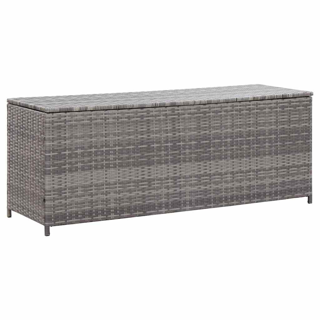 vidaXL Patio Storage Box Gray 59.1x19.7x23.6 Poly Rattan