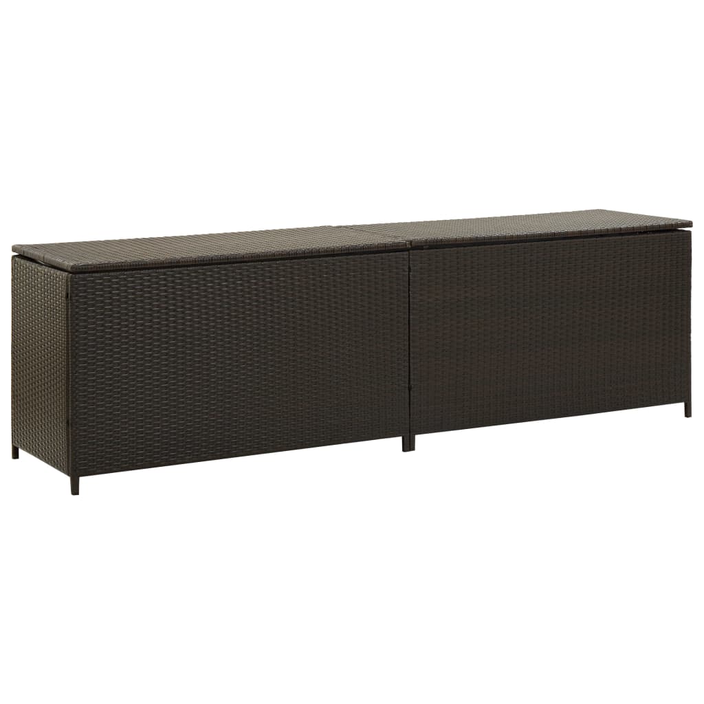 vidaXL Patio Storage Box Poly Rattan 78.7''x19.6''x23.6'' Brown