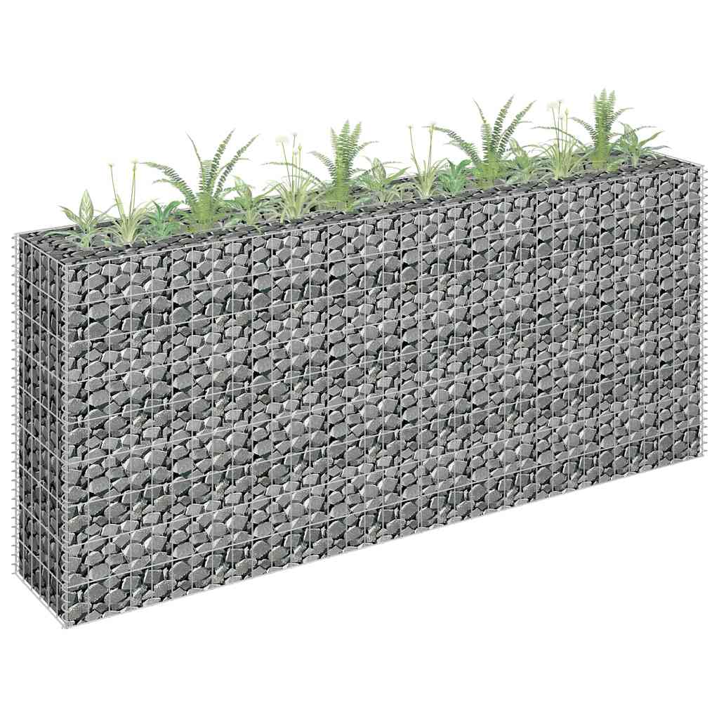 vidaXL Gabion Raised Bed Galvanised Steel 180x30x90 cm