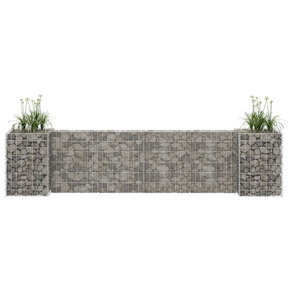 vidaXL H-Shaped Gabion Planter Steel Wire 102.4''x15.7''x23.6''