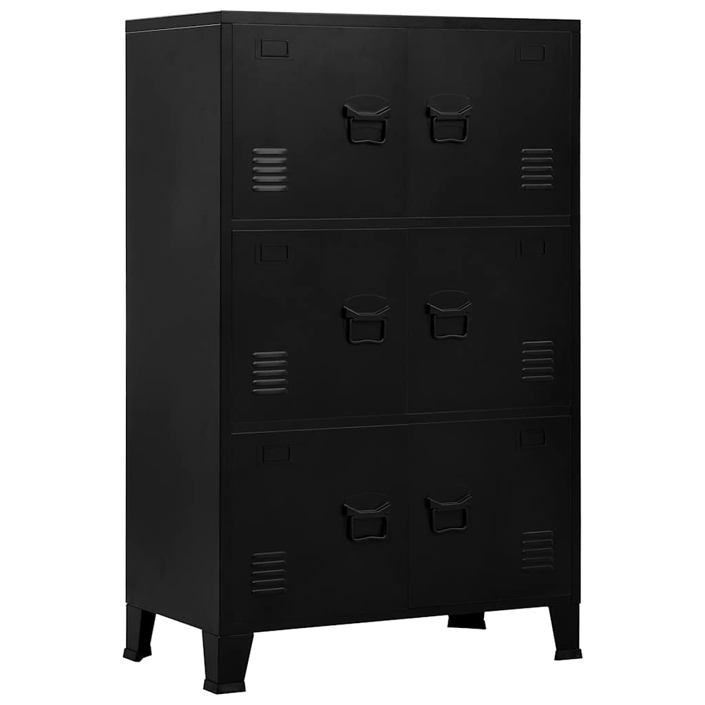 vidaXL Industrial Storage Chest Black 29.5x15.7x47.2 Steel