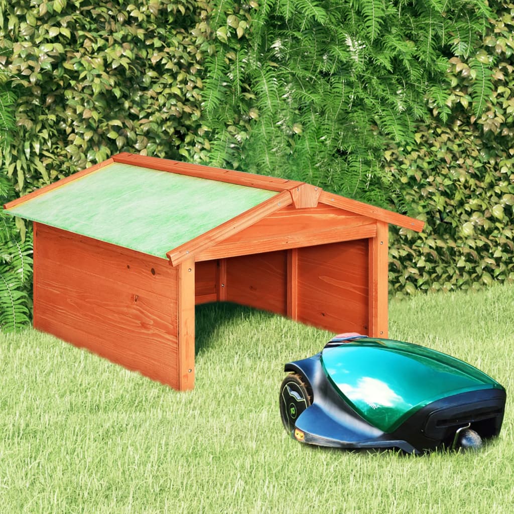 vidaXL Robotic Lawn Mower Garage 28.3x34.3x19.7 Solid Firwood
