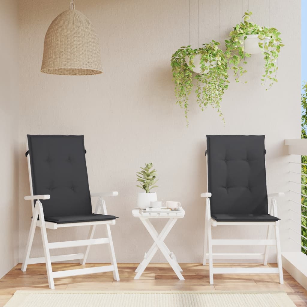 vidaXL Garden Chair Cushions 2 pcs Black 47.2x19.7x1.2