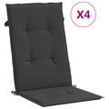 vidaXL Garden Chair Cushions 4 pcs Black 47.2x19.7x1.2