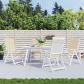 vidaXL Garden Highback Chair Cushions 4 pcs Beige 47.2x19.7x1.2 Fabric