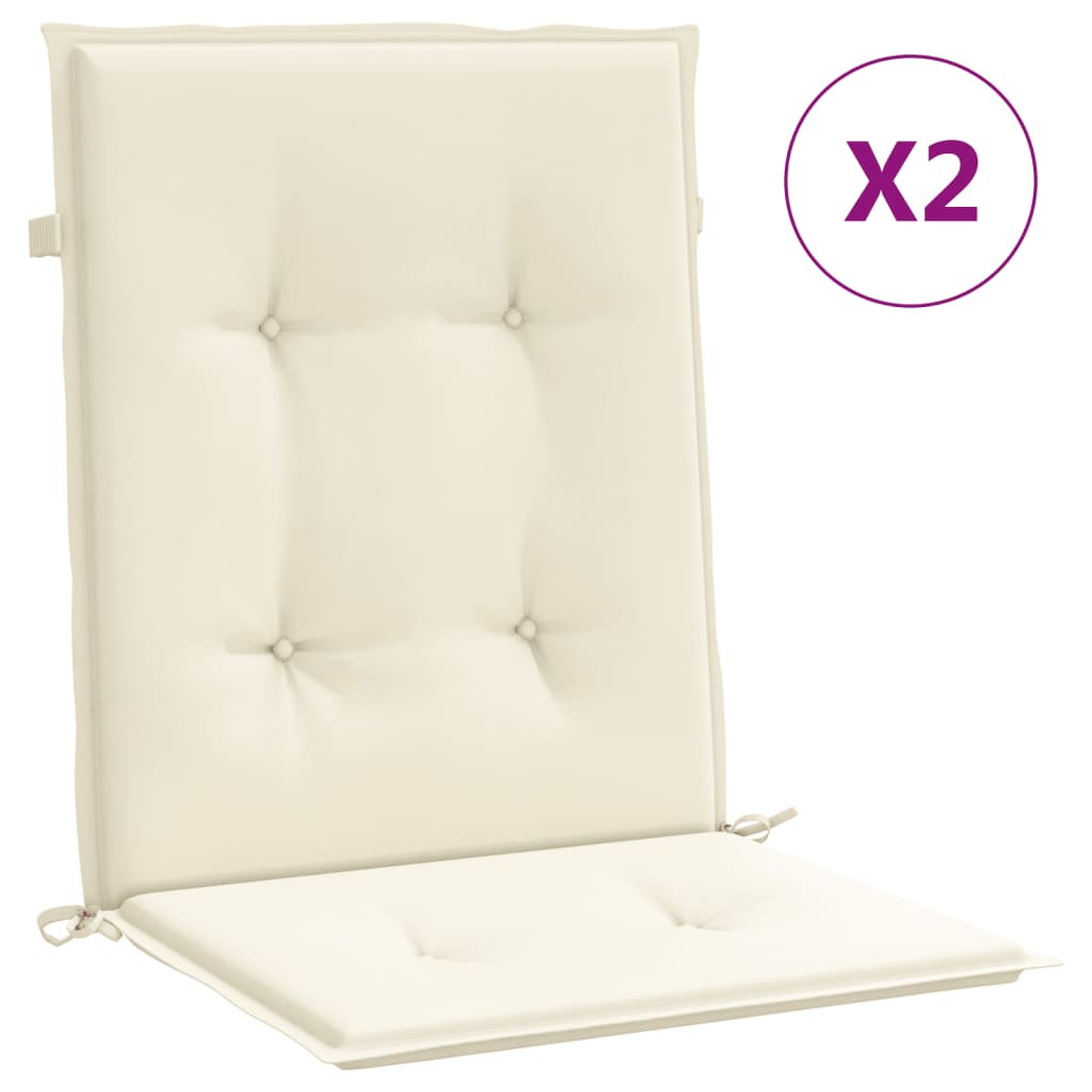 vidaXL Garden Chair Cushions 2 pcs Cream 39.4x19.7x1.2