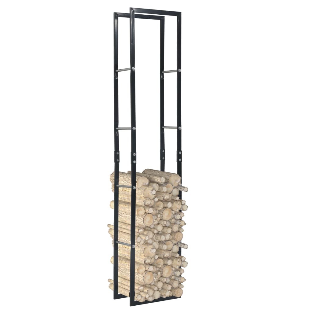 Vidaxl Firewood Rack Black 15.7"X9.8"X78.7" Steel