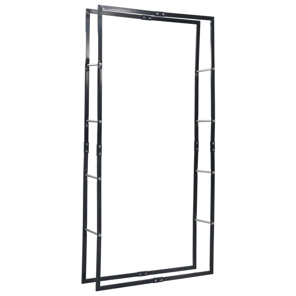 Vidaxl Firewood Rack Black 39.4"X9.8"X78.7" Steel