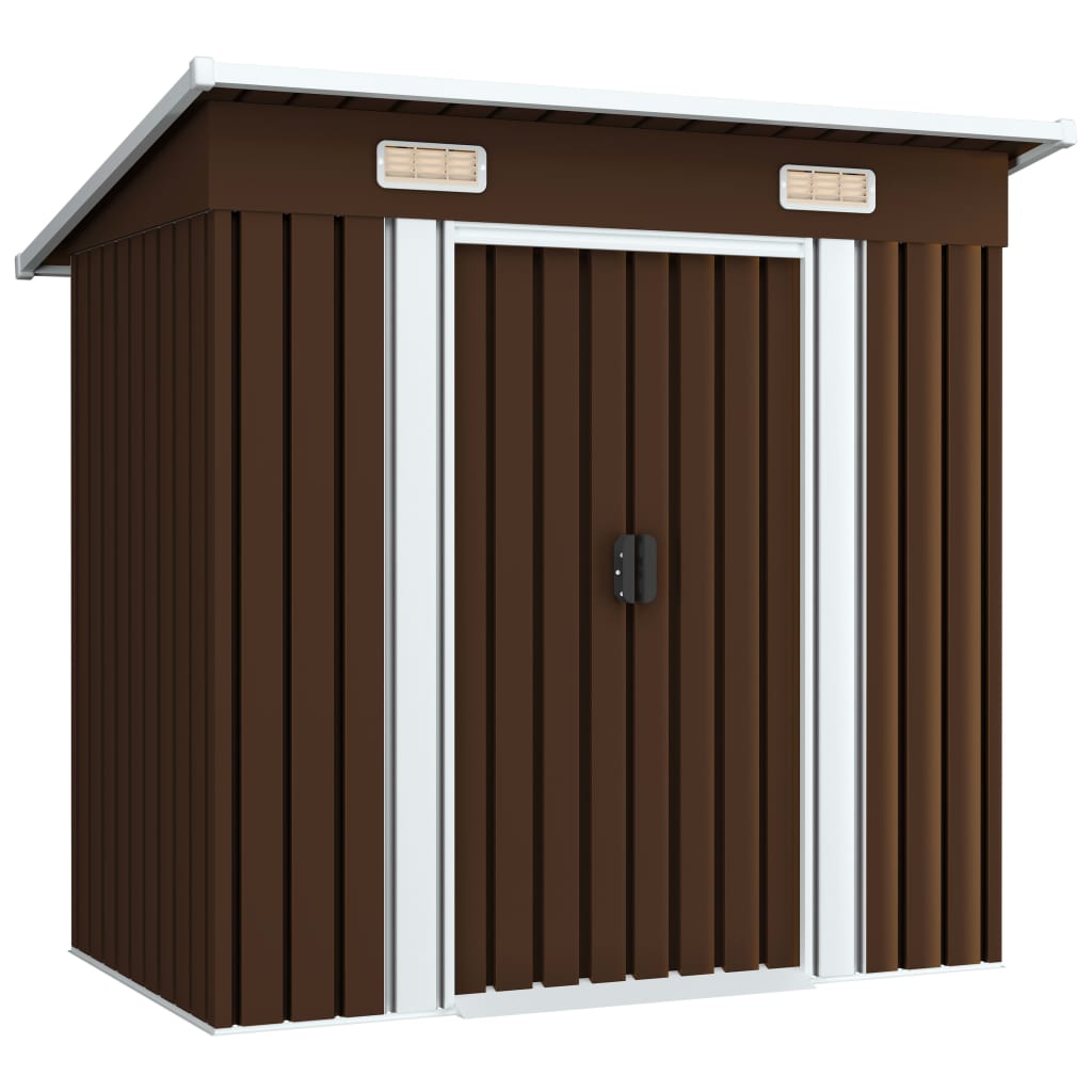 vidaXL Garden Storage Shed Brown 76.4x47.6x71.3 Steel