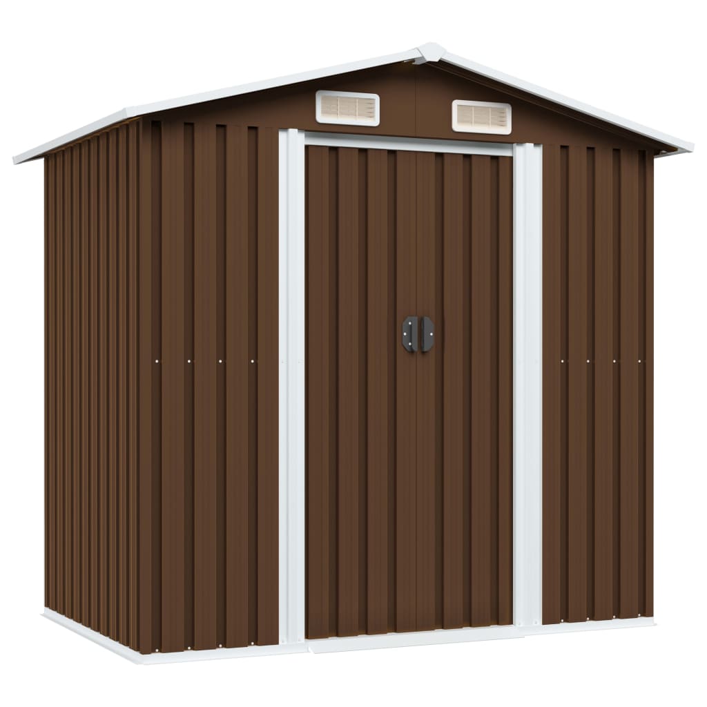 vidaXL Garden Storage Shed Brown 80.3x52x73.2 Steel