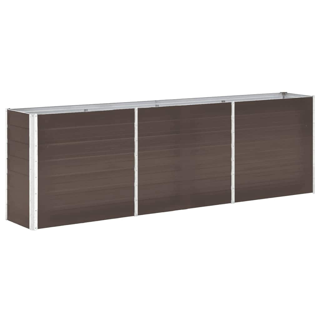 vidaXL Garden Raised Bed Galvanized Steel 94.5x15.7x30.3 Brown