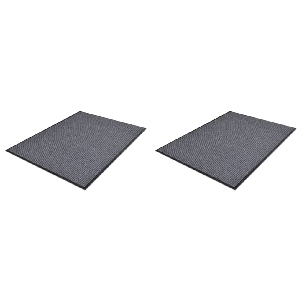 Vidaxl 2X Pvc Door Mats Welcome Mat Rug Front Door Flooring Carpet Living Room Bedroom Office Hallway Entryway Interior Indoor Home Gray
