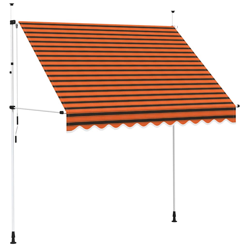 vidaXL Manual Retractable Awning 250 cm Orange and Brown