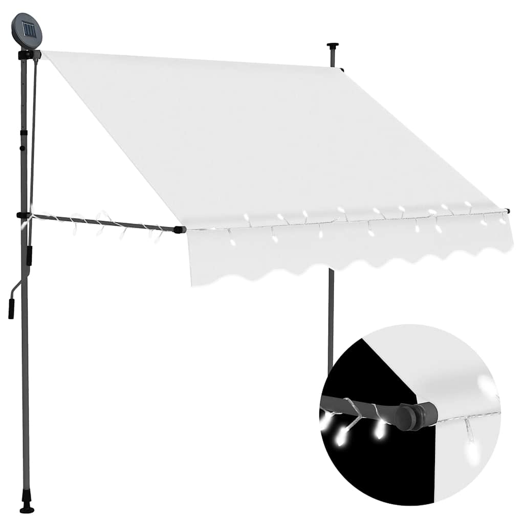 vidaXL Manual Retractable Awning with LED 39.4 Cream