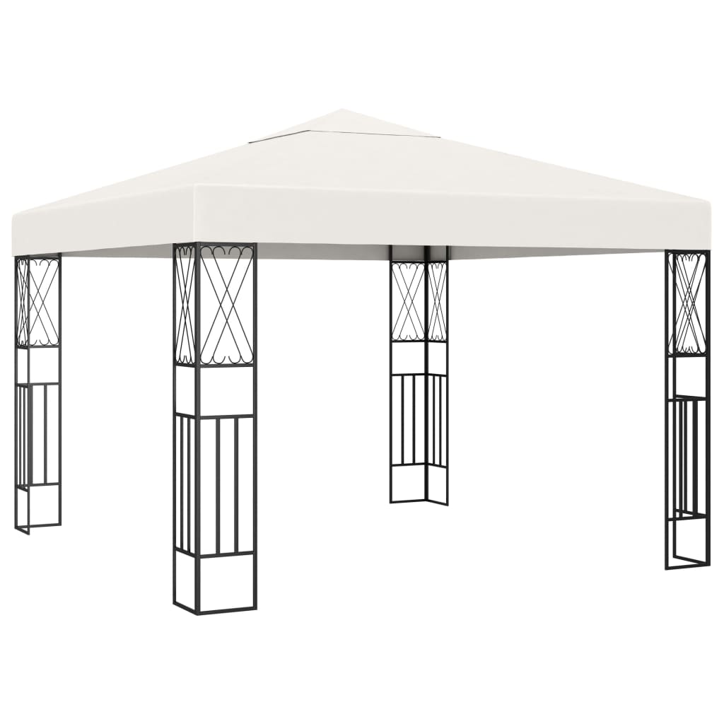 vidaXL Gazebo 9.8x9.8 Cream Fabric