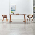 vidaXL Dining Chairs 2 pcs Cream Bent Wood and Faux Leather