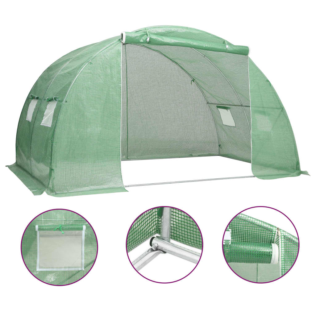 Vidaxl Greenhouse 86.1 Ft 6.6'X13.1'X6.6'