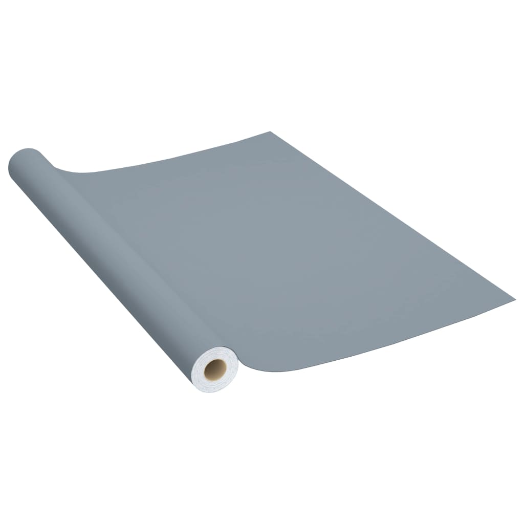 vidaXL Self-adhesive Furniture Film Gray 196.9''x35.4'' PVC