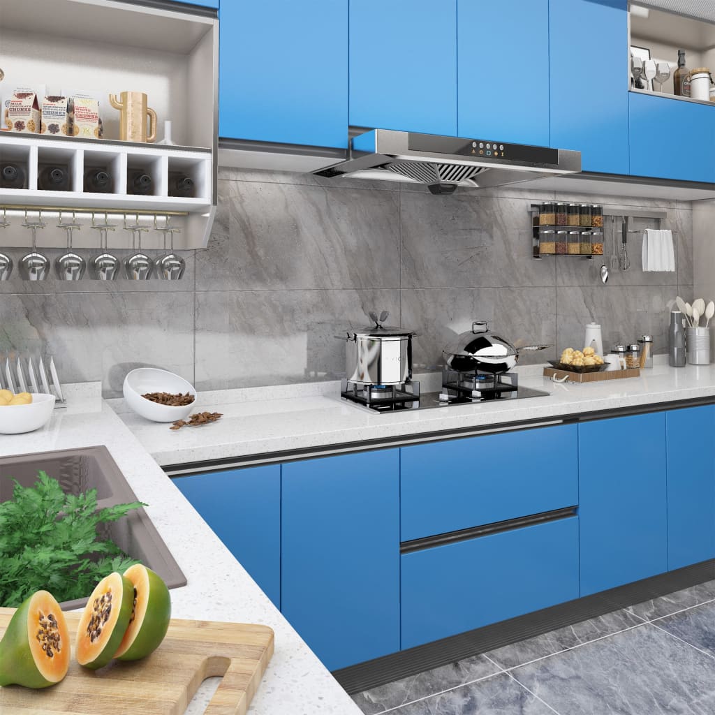 vidaXL Self-adhesive Furniture Film Azure 196.9''x35.4'' PVC