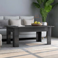 vidaXL Coffee Table High Gloss Gray 39.4''x23.6''x16.5'' Engineered Wood