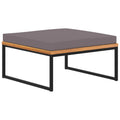 vidaXL Footrest with Cushion 26x26x14.1 Solid Acacia Wood Dark Gray