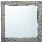 Vidaxl Square Wall-Mounted Dresser - 19.7" Handcrafted Wicker Mirror With Natural Rattan Frame And Wall Mounting Accessories - Brown