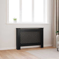 vidaXL Radiator Cover Black 112x19x81 cm MDF