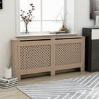 vidaXL Radiator Cover 67.7" x 7.5" x 32.1" MDF Heater Heating Cover Storage Shelf Living Room