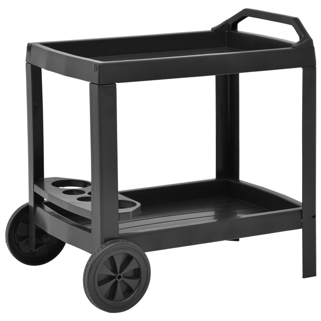 vidaXL Beverage Cart Anthracite 27.2''x20.9''x28.3'' Plastic
