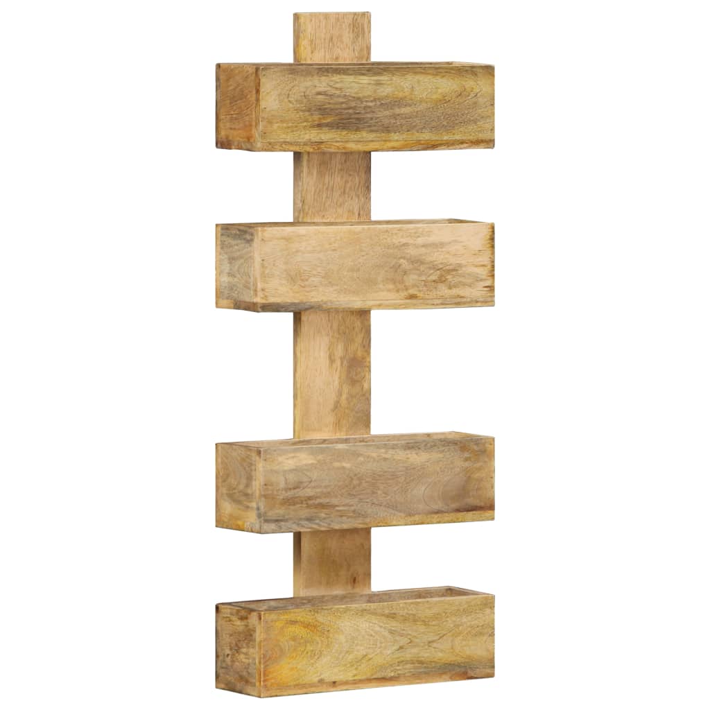 vidaXL Solid Mango Wood Magazine Wall Rack - Thumbnail 4