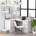 vidaXL Corner Desk High Gloss White 57.1x39.4x29.9 Engineered Wood