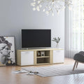vidaXL TV Cabinet White and Sonoma Oak 47.2''x13.4''x14.6'' Engineered Wood