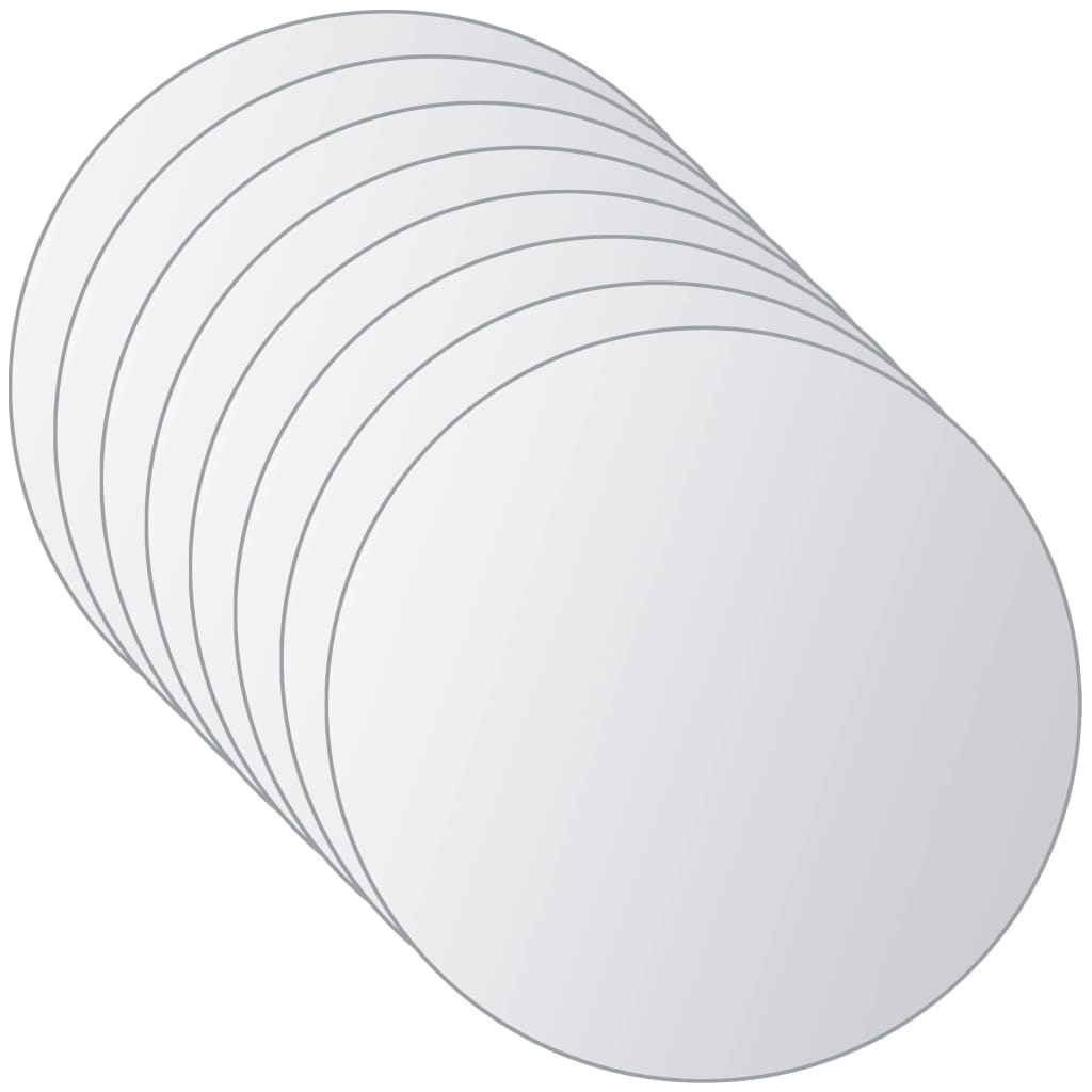 Vidaxl 16 X Round Glass Mirror Tiles For Bathroom Living Room Bedroom Living Room Home Decoration
