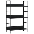 vidaXL 3-Layer Book Shelf Black 23.6x10.9x35.6 Engineered Wood