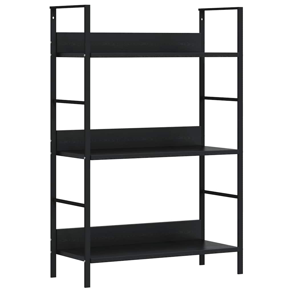 vidaXL 3-Layer Book Shelf Black 23.6x10.9x35.6 Engineered Wood