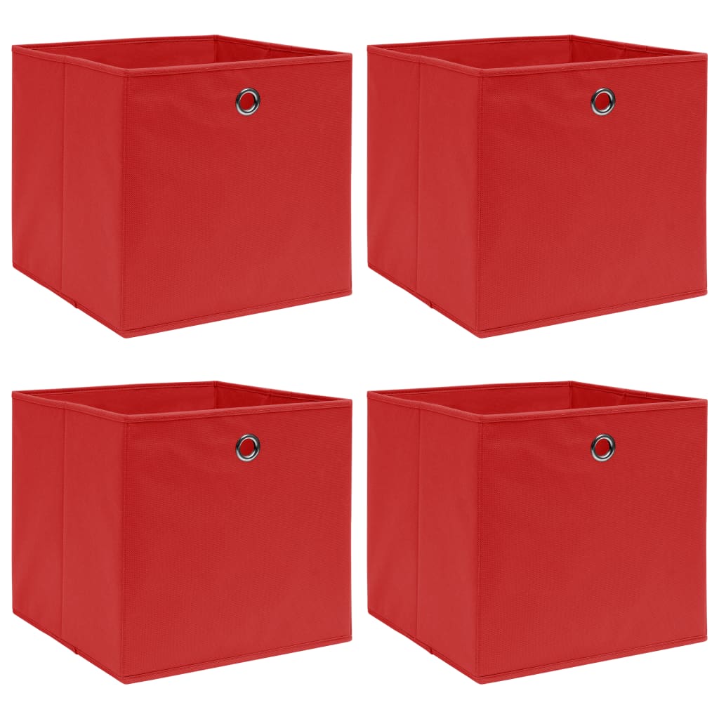 vidaXL Storage Boxes 4 pcs Red 12.6x12.6x12.6 Fabric