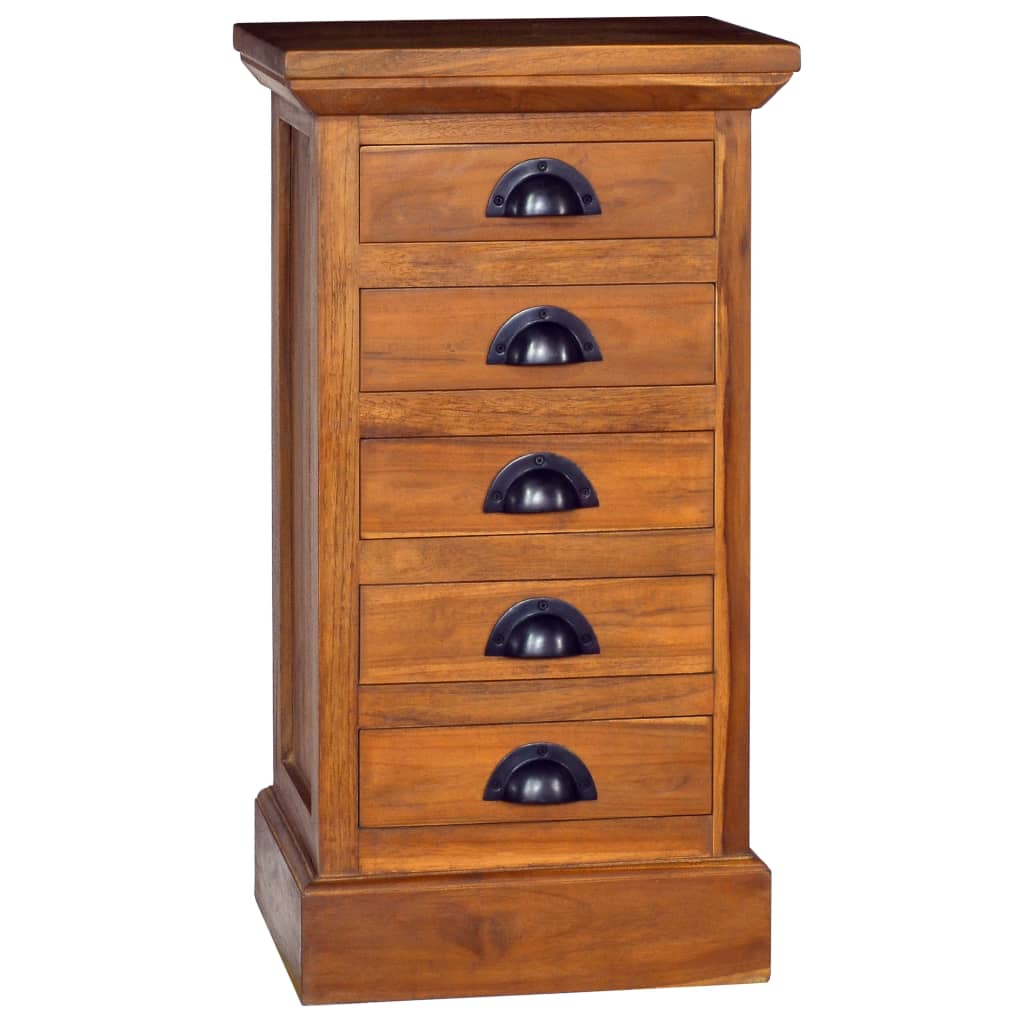 vidaXL 5-Drawer Cabinet 13.8''x11.8''x23.6'' Solid Teak Wood