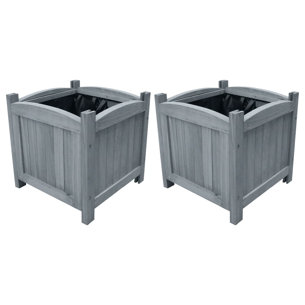 vidaXL Garden Raised Beds 2 pcs 11.8x11.8x11.8 Solid Firwood