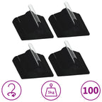 Vidaxl 100 Pcs Clothes Hanger Set. Black Plastic Hangers. Anti-Slip Velvet Coat, Trousers, Sheets Hangers With Rotatable Hook And Large Loading Capacity.
