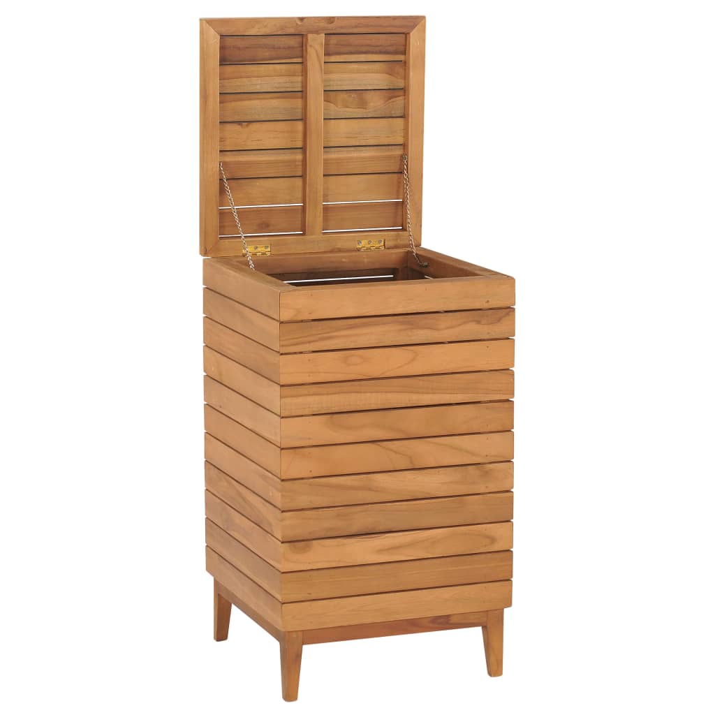 Vidaxl Laundry Basket 15.7"X15.7"X27.6" Solid Teak Wood
