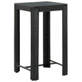 vidaXL Patio Bar Table Black 23.8''x23.8''x43.5'' Poly Rattan