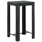vidaXL Patio Bar Table Black 23.8''x23.8''x43.5'' Poly Rattan