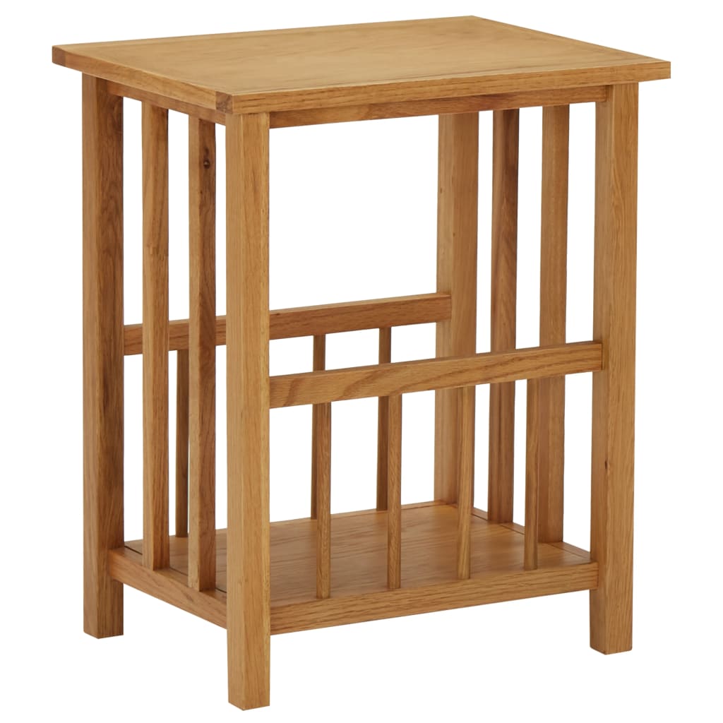 vidaXL Magazine Table 17.7x13.8x21.6 Solid Oak Wood