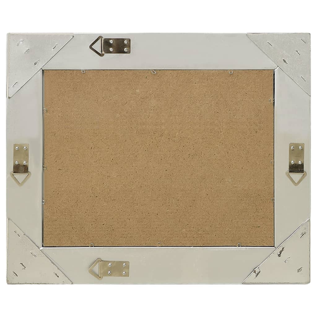 Vidaxl Silver Wall-Mounted Mirror With Baroque Style Wooden Frame, Rectangular, Beveled Edge, Perfect For Bathroom Or Dressing Room, 19.7&quot;X15.7&quot;