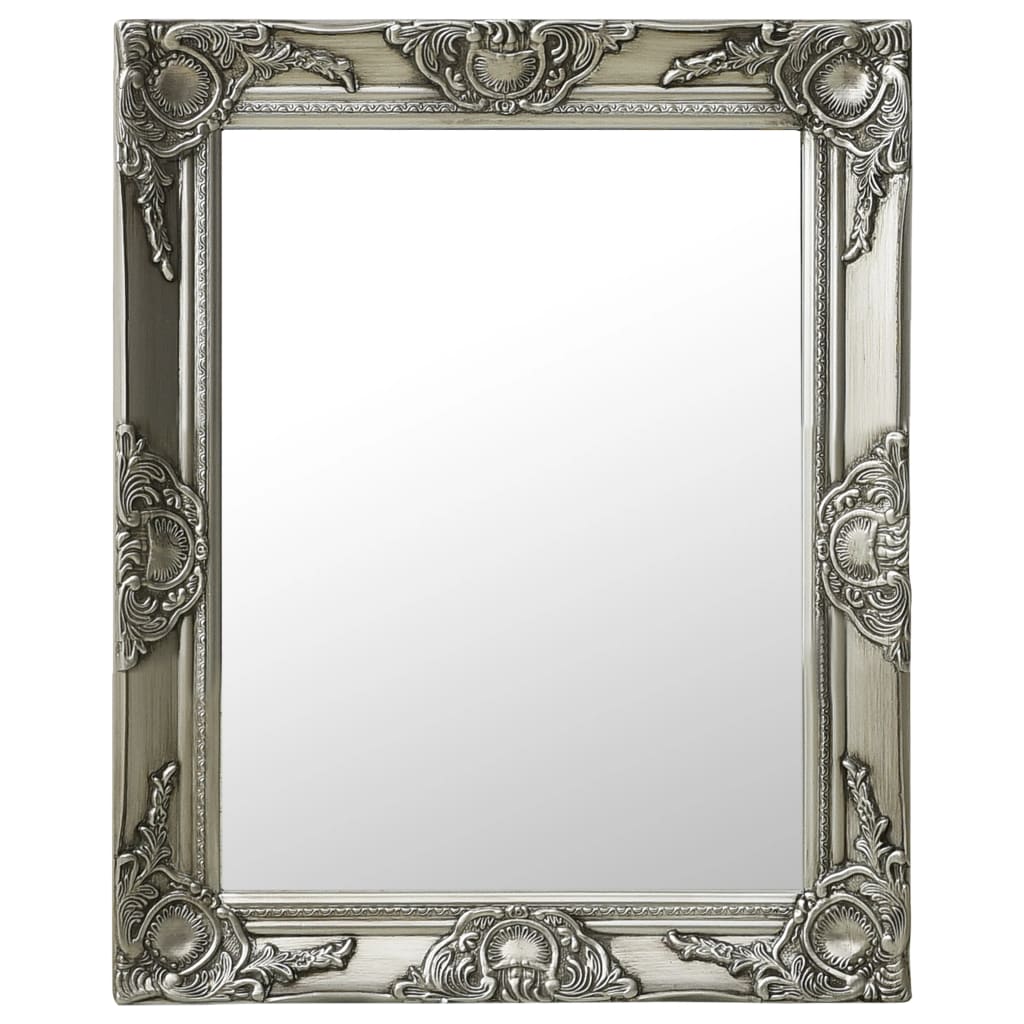 Vidaxl Wall Mirror Baroque Style 19.7&quot;X23.6&quot; Silver