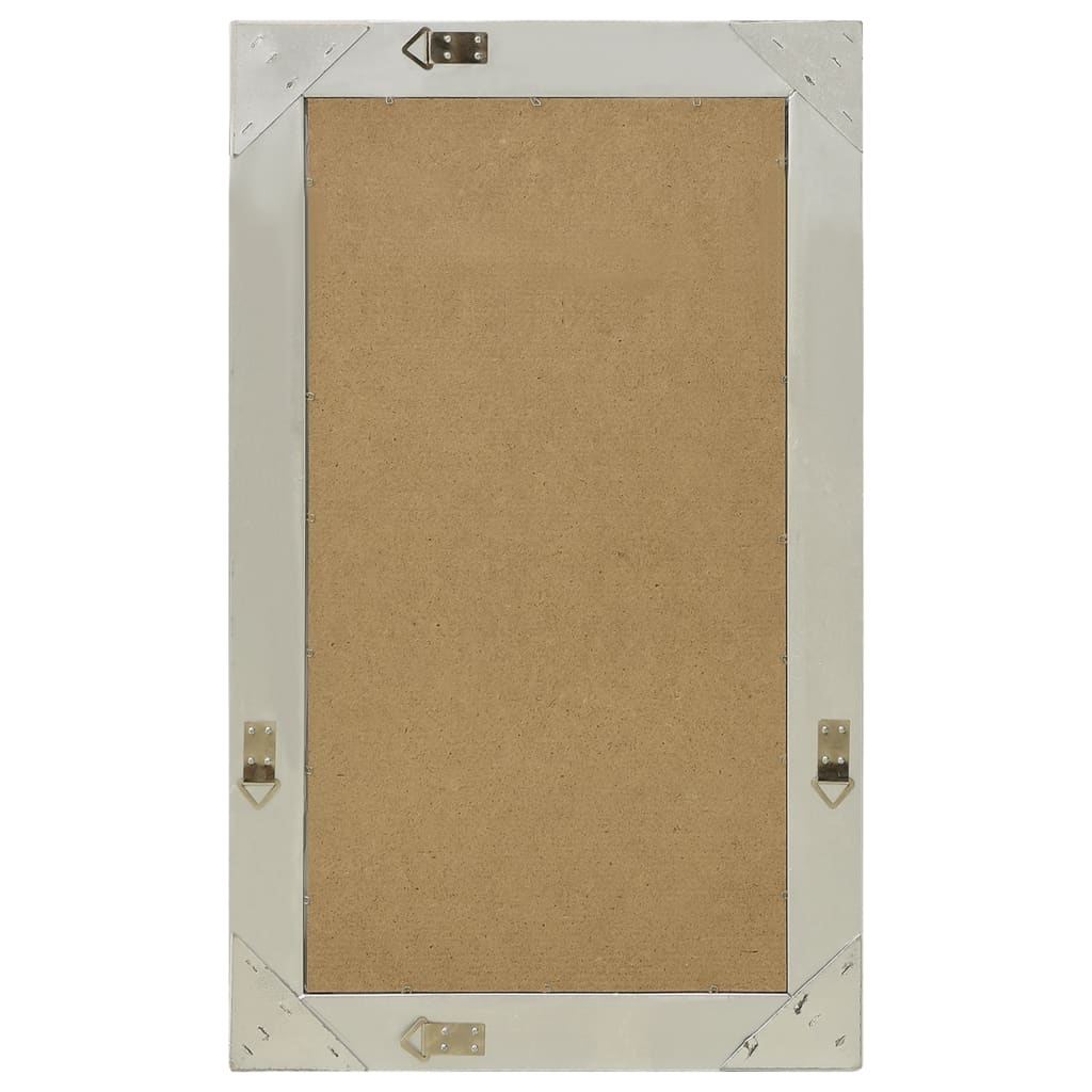 Vidaxl Wall-Mounted Baroque Style Mirror - Antique-Look Silver Wall Mirror With Bevelled Edges & Ornate Wooden Frame, Perfect For Bathroom/Dressing Room (19.7&quot;X31.5&quot;)