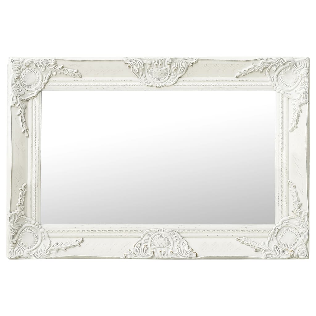 Vidaxl Wall Mirror Baroque Style Handing Mirror Bathroom Bedroom Garderobe Wardrobe Home Decor Antique Retro Vintage Style 23.6&quot;X15.7&quot; White
