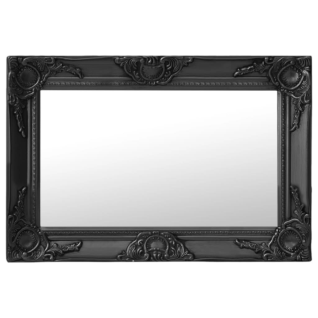 Vidaxl Wall Mirror Baroque Style Handing Mirror Bathroom Bedroom Garderobe Wardrobe Home Decor Antique Retro Vintage Style 23.6&quot;X15.7&quot; Black